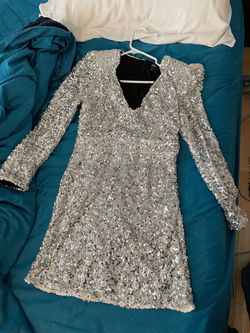 Lulus Silver Size 8 Sorority Mini Cocktail Dress on Queenly