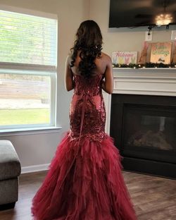 Style 2067 Colors Red Size 6 Prom Military Mermaid Dress on Queenly