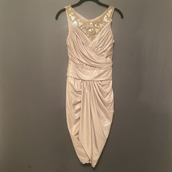 Tadashi Shoji Nude Size 0 Homecoming Mini Cocktail Dress on Queenly