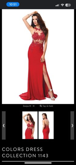 Style 1143 Color  Red Size 6 1143 Prom Side slit Dress on Queenly