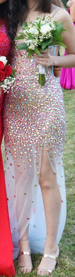 Jovani Multicolor Size 0 Floor Length Jersey 50 Off Side slit Dress on Queenly