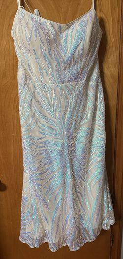 Colors White Size 22 Sequined Free Shipping Military Mermaid Dress on Queenly
