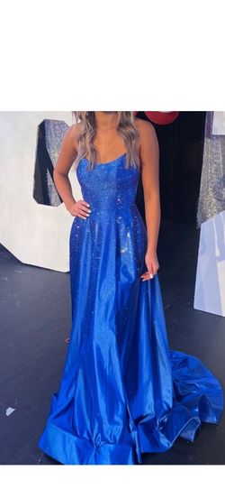 Style 54856 Sherri Hill Blue Size 0 Prom 54856 Floor Length Ball gown on Queenly
