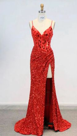 Jasz Couture Red Size 4 Pageant Floor Length Side slit Dress on Queenly