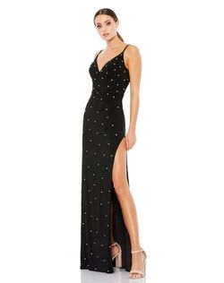 Mac Duggal Black Tie Size 14 Polyester Side slit Dress on Queenly