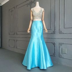 Jovani Multicolor Size 6 Gala 50 Off Two Piece Mermaid Dress on Queenly