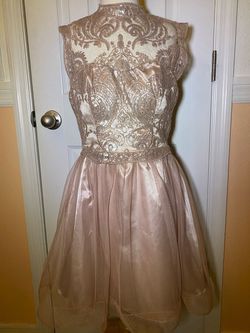 My Michelle Nude Size 4 Prom 50 Off Jersey Cocktail Dress on Queenly