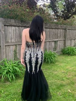 Jovani Silver Size 6 Prom Military Mermaid Dress on Queenly