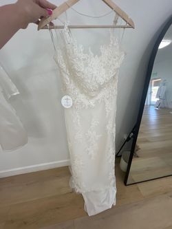Pronovias White Size 14 Floor Length Jersey 50 Off 70 Off A-line Dress on Queenly