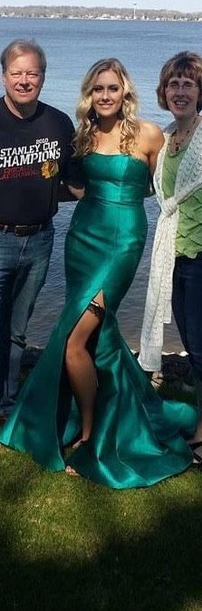 Sherri Hill Green Size 6 Prom Jersey Floor Length Mermaid Dress on Queenly