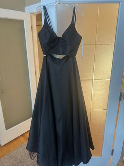 Sherri Hill Black Size 6 Two Piece Prom Plunge Floor Length Ball gown on Queenly