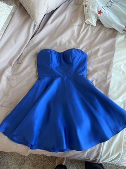 Jovani Blue Size 6 Jersey 50 Off Ball gown on Queenly
