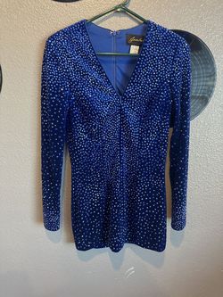 Johnathan Kayne Blue Size 6 Sleeves 50 Off 70 Off Cocktail Dress on Queenly