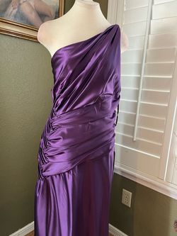 Cinderella Divine Purple Size 28 Plunge Satin A-line Dress on Queenly