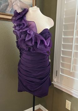 Cinderella Divine Purple Size 28 One Shoulder Mini Cocktail Dress on Queenly