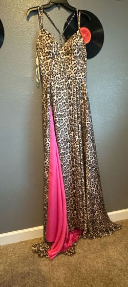 Blush Prom Multicolor Size 6 Blush Prom Plunge Jersey A-line Dress on Queenly