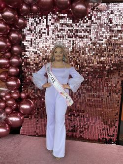 Rachel Allan Purple Size 10 Jersey Medium Height Jumpsuit Dress on Queenly