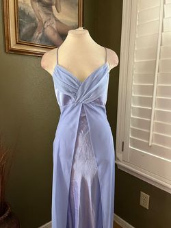 Cinderella Divine Blue Size 0 Jersey Plunge 50 Off A-line Dress on Queenly