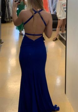 Style -1 Faviana Blue Size 00 Prom -1 Mermaid Dress on Queenly