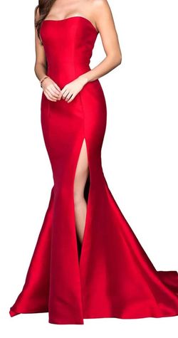 Style 52961 Rachel Allan Red Size 2 Strapless Floor Length Mermaid Dress on Queenly