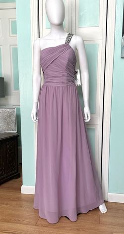 Style 8101L Alfred Angelo Purple Size 12 One Shoulder Plus Size Floor Length A-line Dress on Queenly