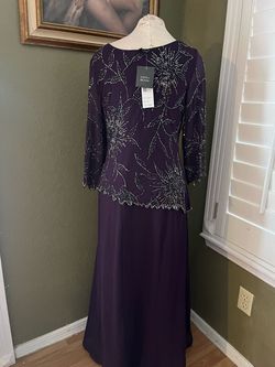 Jkara Purple Size 10 Military Jersey A-line Dress on Queenly