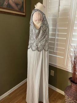 J kara Silver Size 10 Floor Length A-line Dress on Queenly