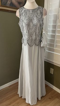 J kara Silver Size 10 Floor Length A-line Dress on Queenly