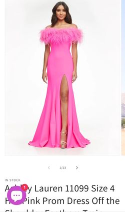 Style 11099 Ashley Lauren Pink Size 4 Floor Length Jersey 11099 Side slit Dress on Queenly
