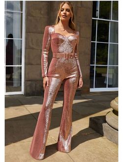Nadine Merabi Pink Size 4 50 Off Jumpsuit Dress on Queenly
