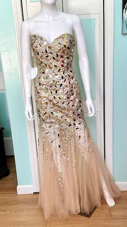 Style 115147 Tiffany Designs Gold Size 8 Floor Length 115147 Prom Mermaid Dress on Queenly