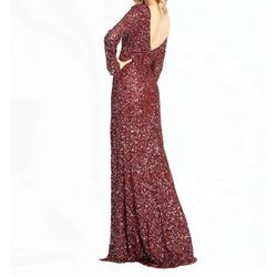 Style 4820A Mac Duggal Red Size 12 Jersey Plus Size Prom Side slit Dress on Queenly
