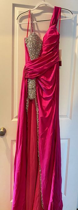 Style PS23648 Portia and Scarlett Hot Pink Size 2 Floor Length Side slit Dress on Queenly