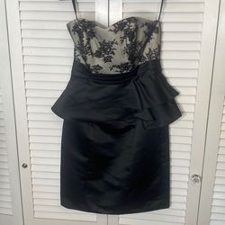Style 7409 Eden Black Size 8 Strapless Flare Cocktail Dress on Queenly