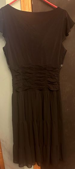 Sangria Black Size 14 Midi Prom Plus Size Cocktail Dress on Queenly