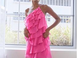 Style 1-1087504437-3011 Amanda Uprichard Pink Size 8 One Shoulder Cocktail Dress on Queenly