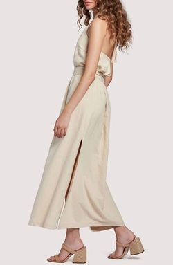 Style 1-111292117-2791 LOST + WANDER Nude Size 12 Halter Casual Tall Height Side slit Dress on Queenly