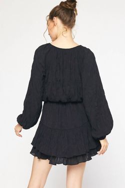 Style 1-1138435487-3236 entro Black Size 4 Wednesday Long Sleeve Mini Cocktail Dress on Queenly