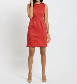 Style 1-119299245-3236 JUDE CONNALLY Red Size 4 Straight Free Shipping Suede Tall Height Cocktail Dress on Queenly