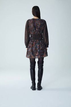 Style 1-1211227622-2901 Maria Cher Black Size 8 Long Sleeve Mini Print Pattern Cocktail Dress on Queenly