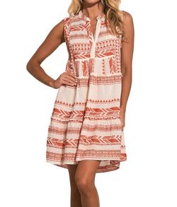 Style 1-1602597269-3471 ELAN Orange Size 4 Free Shipping A-line Print Cocktail Dress on Queenly