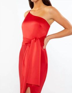 Style 1-1606383387-649 LIKELY Red Size 2 Spandex One Shoulder Side slit Dress on Queenly