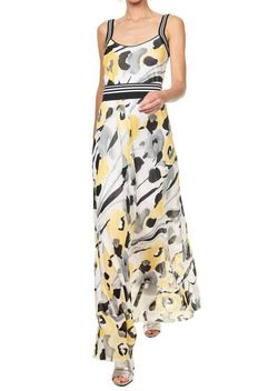 Style 1-1749501945-1502 Beate Heymann Yellow Size 40 Plus Size Floral Print Cocktail Dress on Queenly