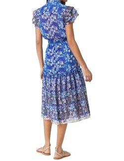 Style 1-1876528770-3236 Misa Los Angeles Blue Size 4 Sleeves Mini Ombre Cocktail Dress on Queenly