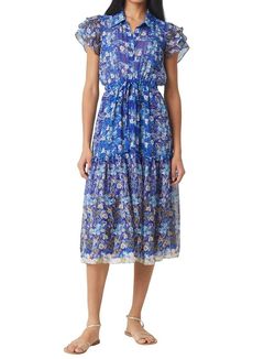 Style 1-1876528770-3236 Misa Los Angeles Blue Size 4 Print Sleeves Cocktail Dress on Queenly