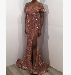 Style 1-1882094636-520 JVN Gold Size 18 Tall Height Floor Length Side slit Dress on Queenly