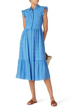 Style 1-1901975301-5649-1 Draper James Blue Size 6 Print Free Shipping Cocktail Dress on Queenly