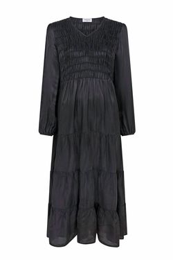 Style 1-1906598013-2696 FRESHA LONDON Black Size 12 Silk V Neck Tall Height Cocktail Dress on Queenly