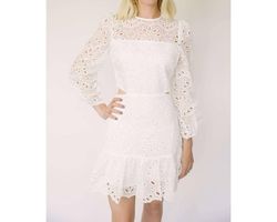 Style 1-1977981536-3011 LUCY PARIS White Size 8 Sorority Sorority Rush Cut Out Bridal Shower Cocktail Dress on Queenly