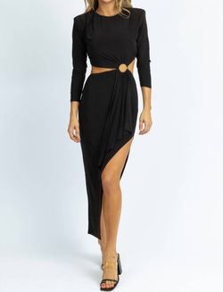 Style 1-2148070512-2901 Win Win Apparel Black Size 8 Side Slit Cocktail Dress on Queenly
